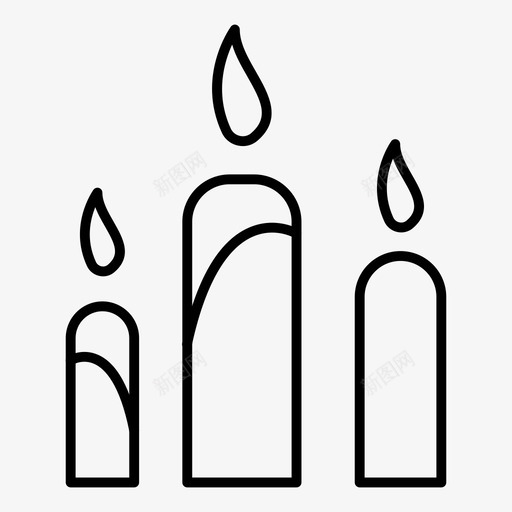 蜡烛装饰节日图标svg_新图网 https://ixintu.com 圣诞细线第一卷 灯光 纪念 节日 蜡烛 装饰