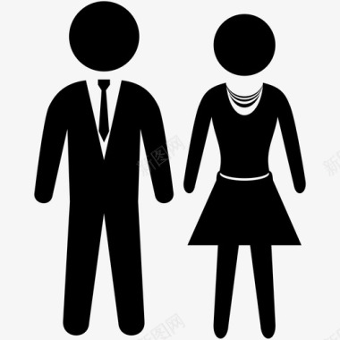 男人和女人情侣燕尾服图标图标