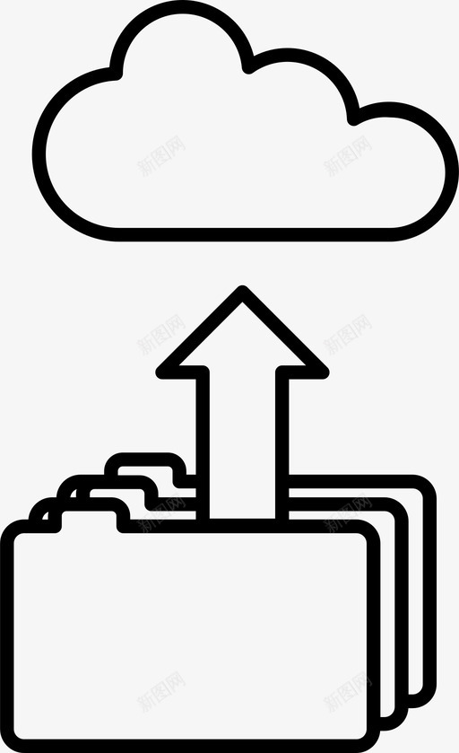 云上传数据文件图标svg_新图网 https://ixintu.com 云上传 存储 数据 文件 文件夹 计算技术