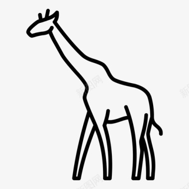 长颈鹿动物线动物图标图标