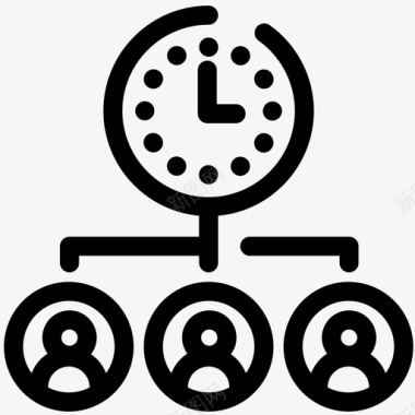 计时工作时钟管理图标图标