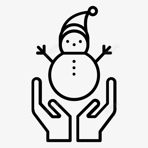 送雪人圣诞节送双手图标svg_新图网 https://ixintu.com 圣诞节 新年 送双手 送雪人