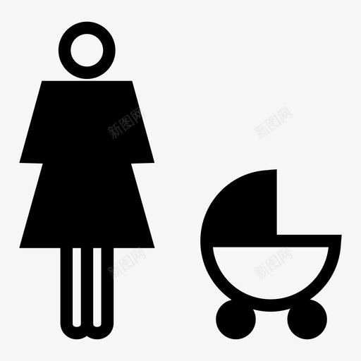 儿童保育婴儿车母亲图标svg_新图网 https://ixintu.com 儿童保育 婴儿车 母亲