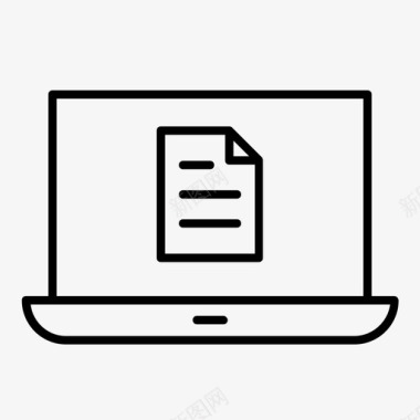 笔记本上的文档笔记本电脑pdf图标图标