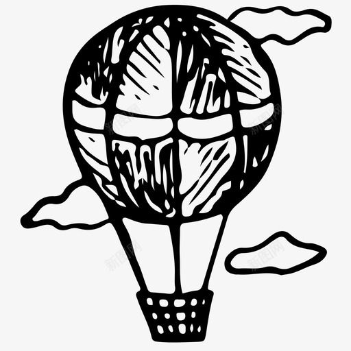 热气球气球天空图标svg_新图网 https://ixintu.com 天空 手绘 气球 热气球