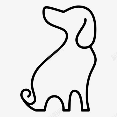 狗动物线动物图标图标