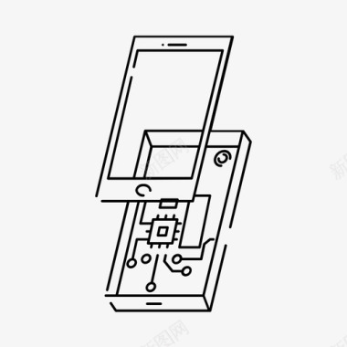 开放式电话芯片inphogarphic图标图标
