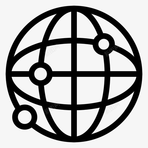 全局已连接接地图标svg_新图网 https://ixintu.com 世界 全局 客户服务线路图标 已连接 接地 服务