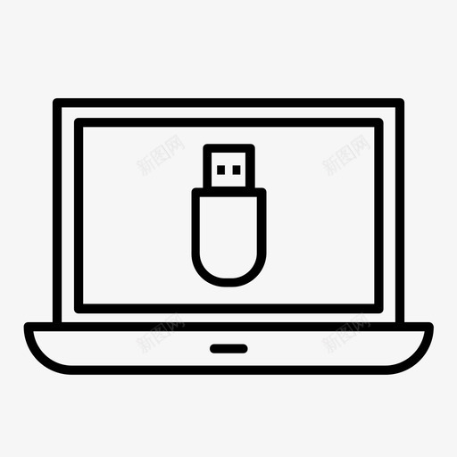 笔记本电脑usb驱动器图标svg_新图网 https://ixintu.com usb驱动器 笔记本电脑