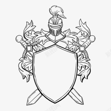 盾徽城堡骑士图标图标