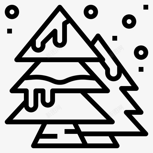 松树圣诞节雪图标svg_新图网 https://ixintu.com 冬天 圣诞节 松树 雪