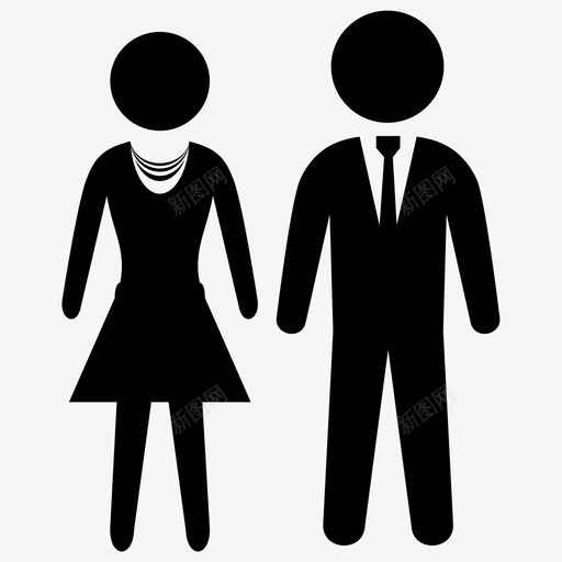 男人和女人情侣燕尾服图标svg_新图网 https://ixintu.com 情侣 燕尾服 男人和女人
