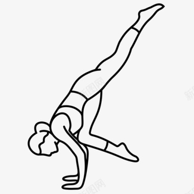 单腿乌鸦瑜伽体式体式图标图标