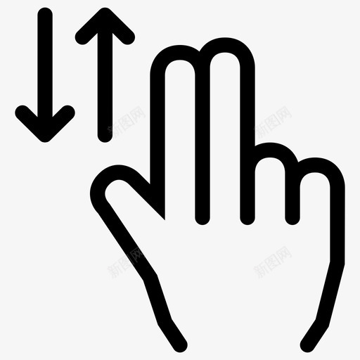 垂直滑动手指手势图标svg_新图网 https://ixintu.com 垂直滑动 手势 手指 触摸