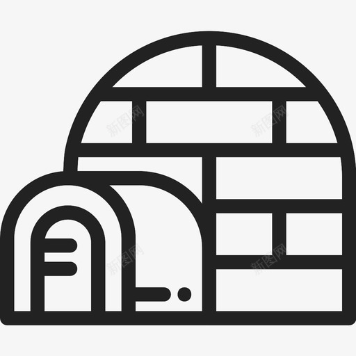 雪块砌成的圆顶小屋图标svg_新图网 https://ixintu.com 雪块砌成的圆顶小屋