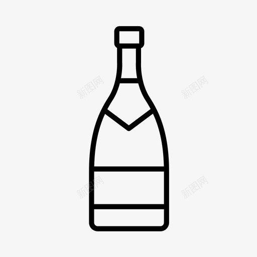 香槟酒饮料图标svg_新图网 https://ixintu.com 汽酒 点心 瓶子 酒 面包房 饮料 香槟