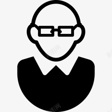 戴眼镜的秃顶用户人用户2图标图标