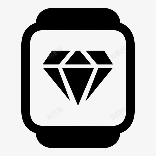 智能手表钻石智能手表功能图标svg_新图网 https://ixintu.com 智能手表 智能手表功能 钻石
