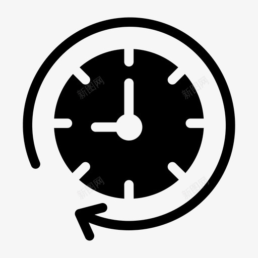 时钟闹钟重新加载图标svg_新图网 https://ixintu.com 客户服务字形图标 时钟 时间 服务 重新加载 闹钟