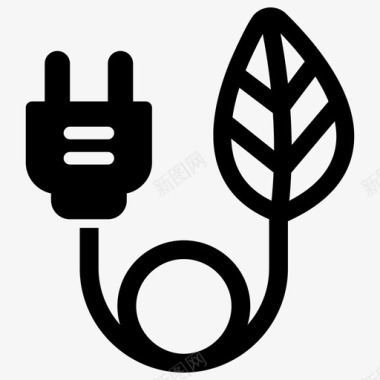生态电力绿色图标图标