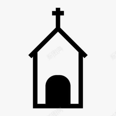 教堂基督徒十字架图标图标