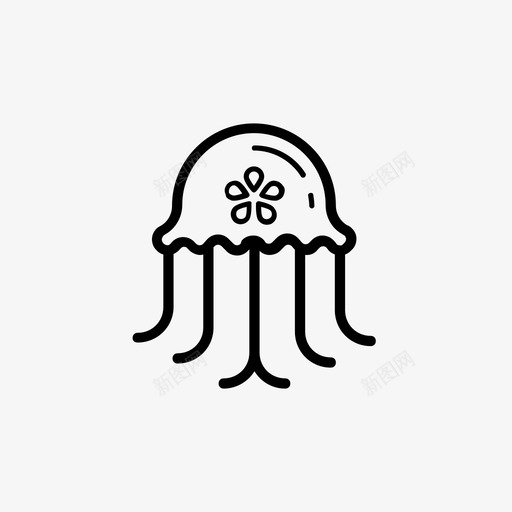 水母梳状水母花图标svg_新图网 https://ixintu.com 梳状水母 水母 海 花