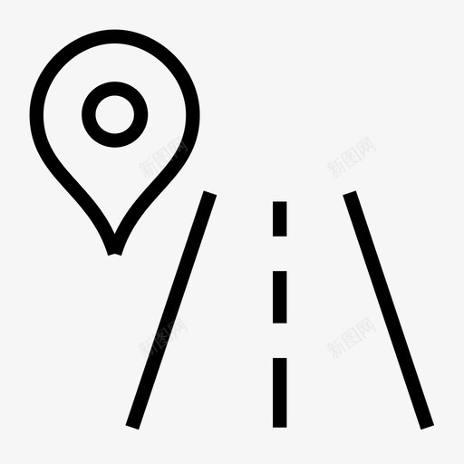 路线图距离定位销图标svg_新图网 https://ixintu.com 地图定位器 定位销 旅行地点 距离 路线图