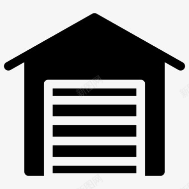 车库汽车库房地产和建筑填充物图标图标