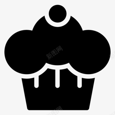 甜品纸杯蛋糕甜点图标图标