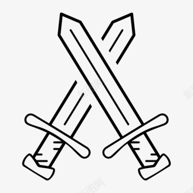 交叉剑军械库中世纪图标图标