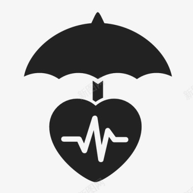 健康保险心脏安全图标图标