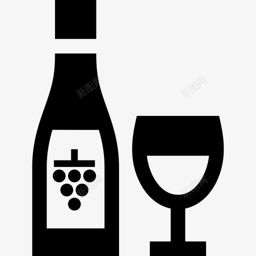 白葡萄酒酒精瓶子图标svg_新图网 https://ixintu.com 玻璃杯 瓶子 白葡萄酒 酒精 餐厅 饮料