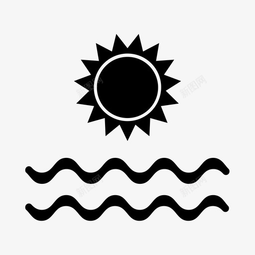 太阳和大海沙滩图标svg_新图网 https://ixintu.com 太阳和大海 沙滩