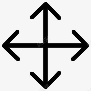 四个方向箭头中心十字图标图标