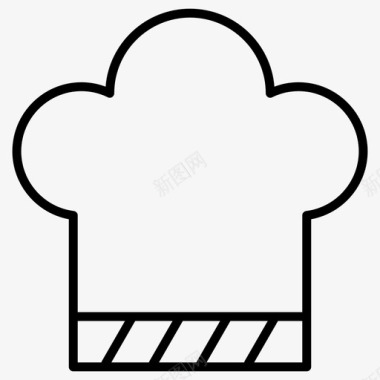 厨师帽厨具薄图标图标