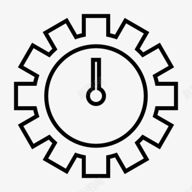 工作时间时钟设置图标图标