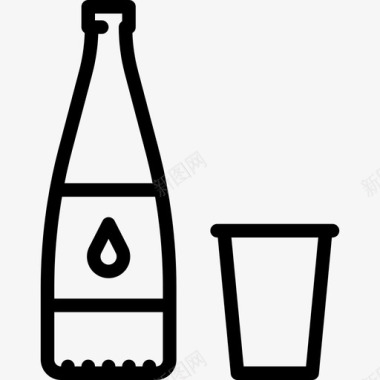 水瓶玻璃标签图标图标