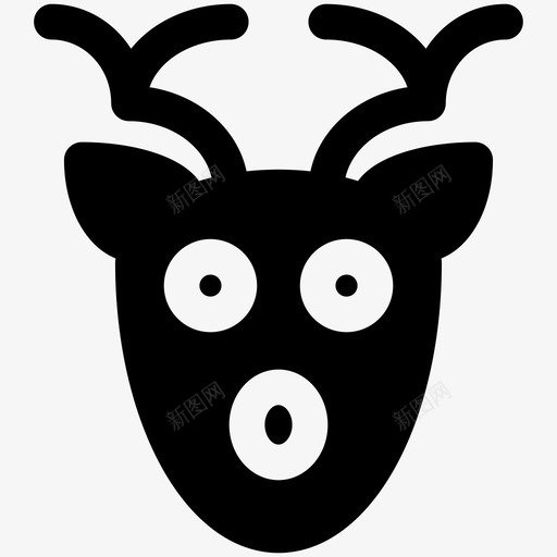 鹿动物脸鹿脸图标svg_新图网 https://ixintu.com 动物脸 圣诞填充物 鹿 鹿脸