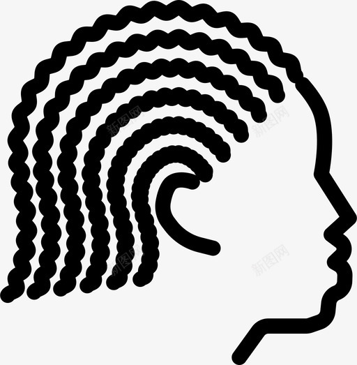 玉米非洲辫子图标svg_新图网 https://ixintu.com 发型 头发 玉米 辫子 非洲