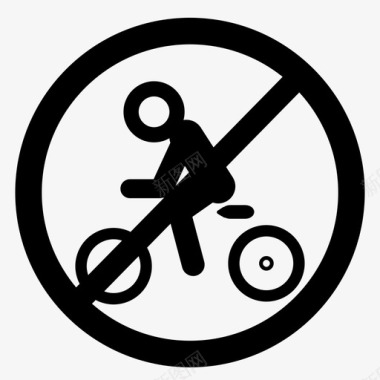 没有自行车道区域停车场图标图标