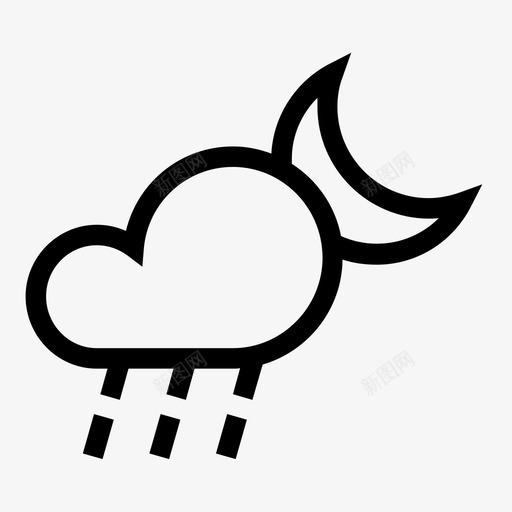 多云的夜晚雨天气图标svg_新图网 https://ixintu.com 多云的夜晚 天气 天气预报 雨