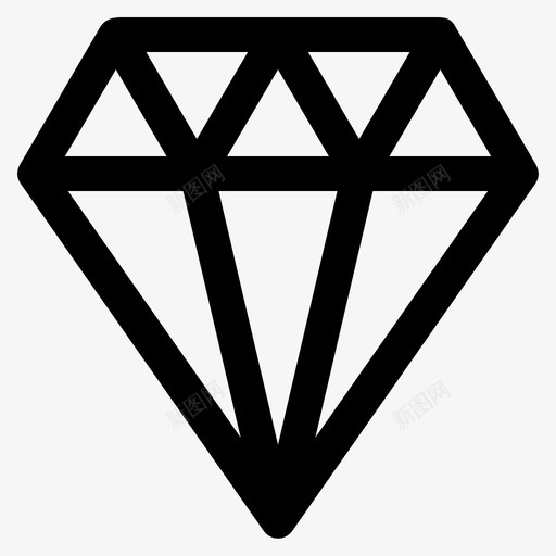 钻石品质用户界面基本线图标svg_新图网 https://ixintu.com 品质 用户界面基本线 钻石