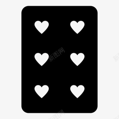 6个心形牌玩图标图标