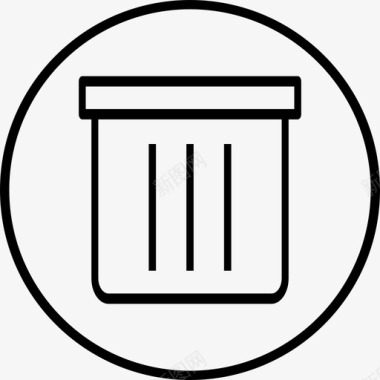 篮子圆圈垃圾箱图标图标