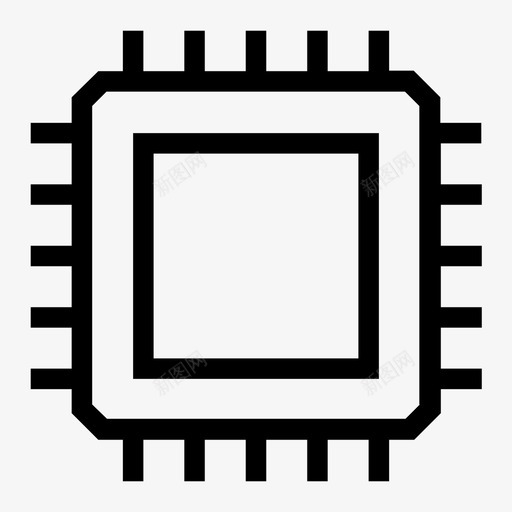 微芯片计算机设备图标svg_新图网 https://ixintu.com 处理器 微芯片 电子 硬件和软件 计算机 设备