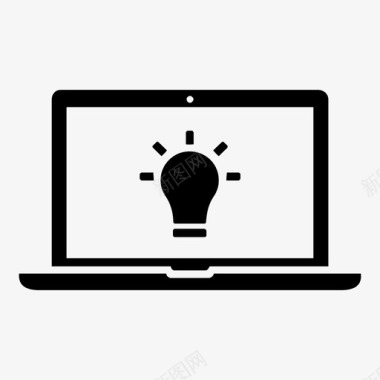 笔记本电脑创意灯泡图标图标