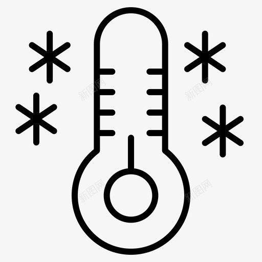 寒冷下雪温度计图标svg_新图网 https://ixintu.com 下雪 天气稀薄 寒冷 温度计