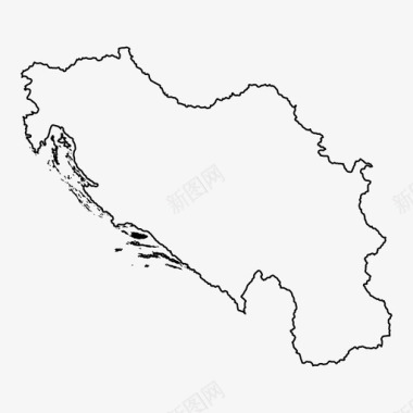 南斯拉夫地图巴尔干半岛共产主义图标图标