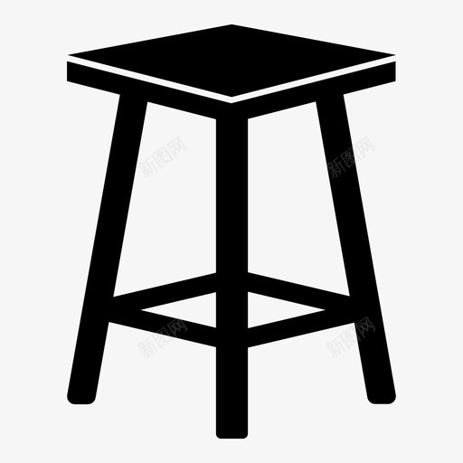 方凳家具底座图标svg_新图网 https://ixintu.com 家具 底座 座椅 支架 方凳 设计对象