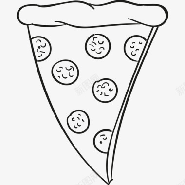意大利香肠披萨片食品小酒馆和餐厅图标图标